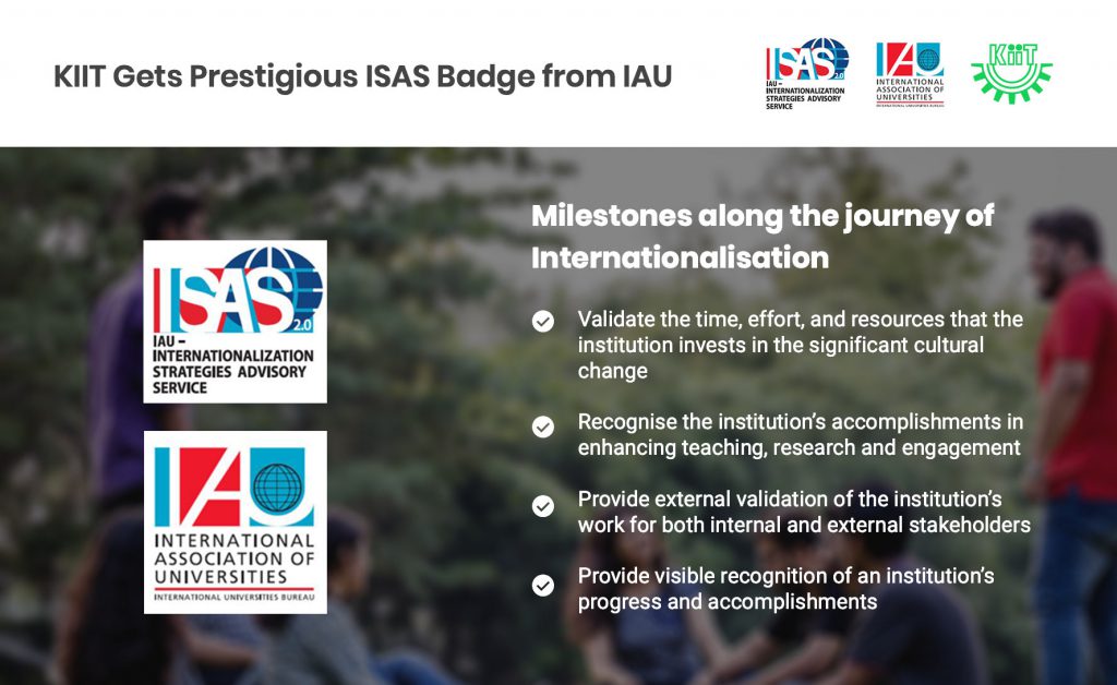 KIIT Gets ISAS Badge From IAU Benefits
