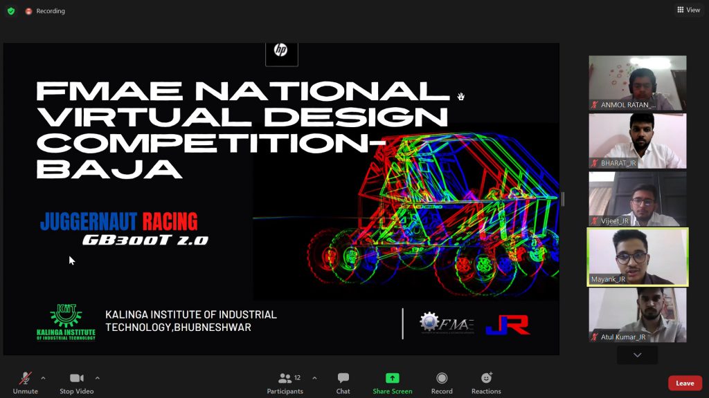 KIIT Team Bags Runners-up Position in National Virtual Design Competition – BAJA
