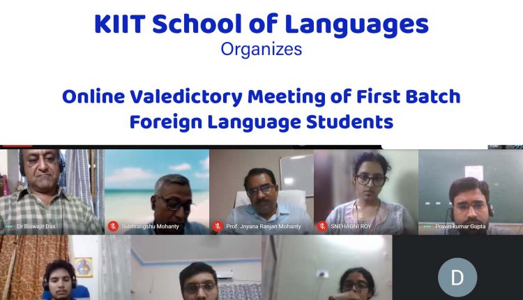 KIIT School of Languages Organizes Online Valedictory Meeting of First Batch Foreign Language Students