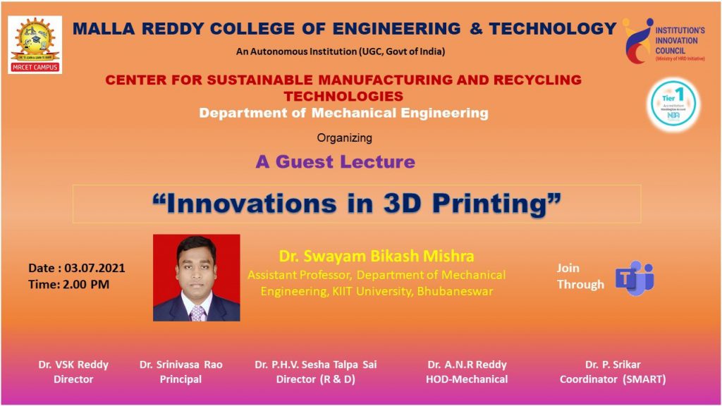 KIIT Faculty Delivers Expert Talk on 3D Printing