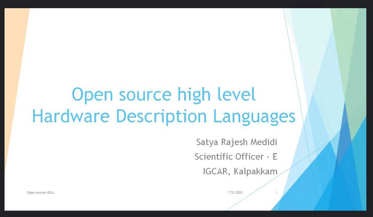 Talk on ‘Open Source High Level Hardware Description Languages’