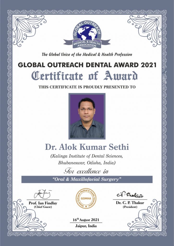 KIDS Faculty Dental Award