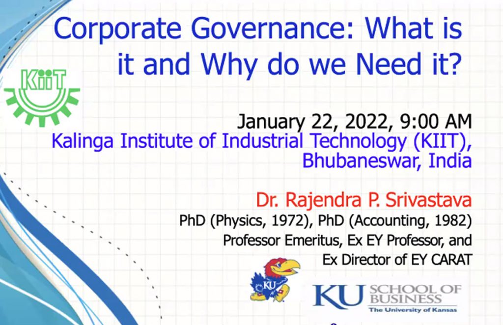 KIIT School of Social, Financial & Human Sciences Organizes Talk on Corporate Governance