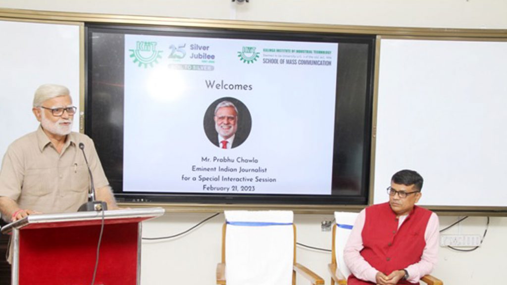 Prabhu Chawla Interacts with Students at KIIT School of Mass Communication