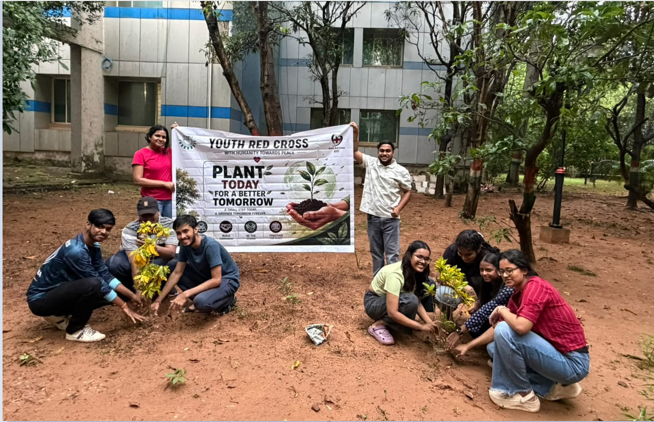 Youth Red Cross KIIT Volunteers Participate in Plantation Drive