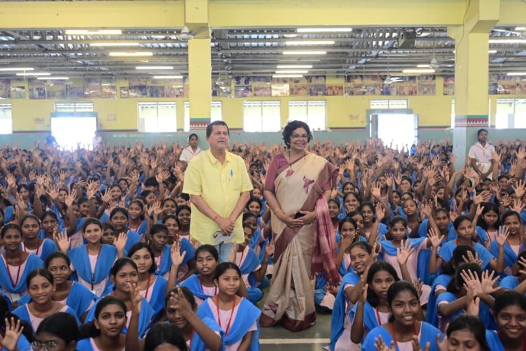 NCW Chairperson Vijaya Rahatkar Visits KISS, Urges Girl Students to Dream Big