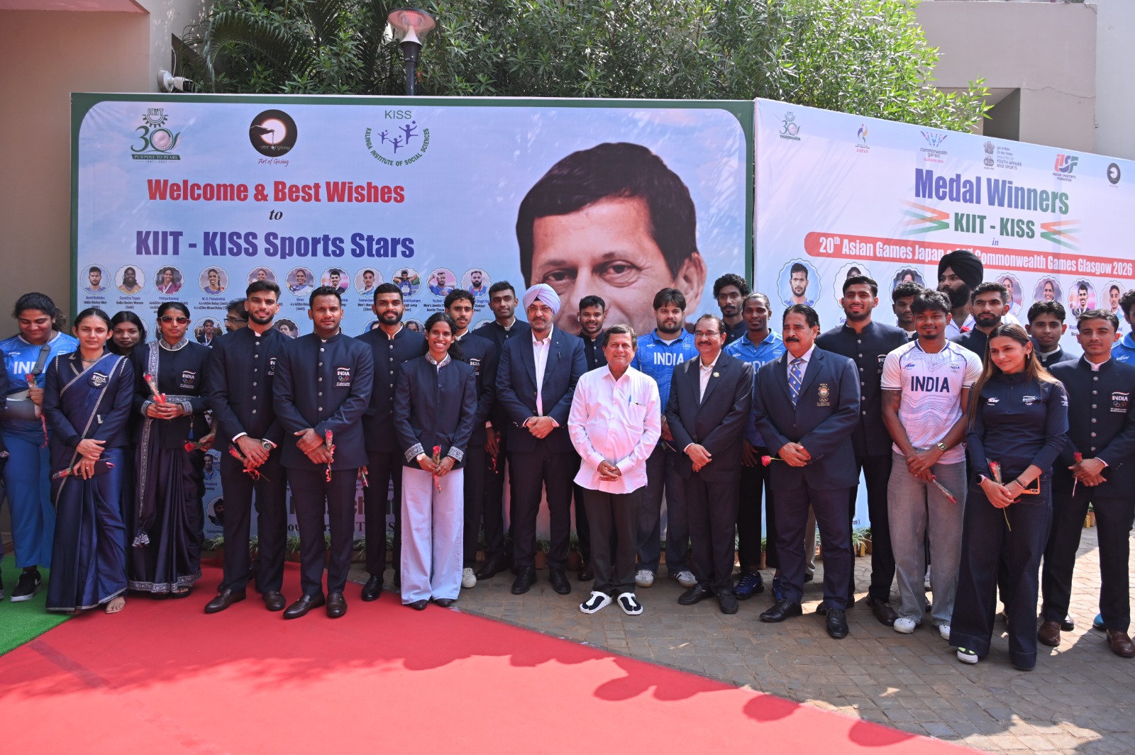 KIIT-KISS Felicitates Achievers of the 20th Asian Games and 23rd Commonwealth Games with cash awards worth Rs 2.5 crore